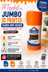 JUMBO GLUE STICK SANITIZER HOLDER 3MF | STL FILE