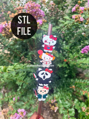 HK Spooky Straw + can Opener Keychain Bundle 3MF | STL FILE