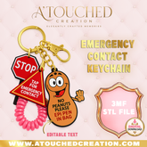PEANUT EMERGENCY CONTACT KEYCHAIN 3MF | STL