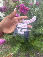 Barb Themed Emergency Contact Keychain