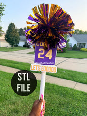 FOOTBALL JERSEY EDITABLE Cheer Stick 3MF| STL File