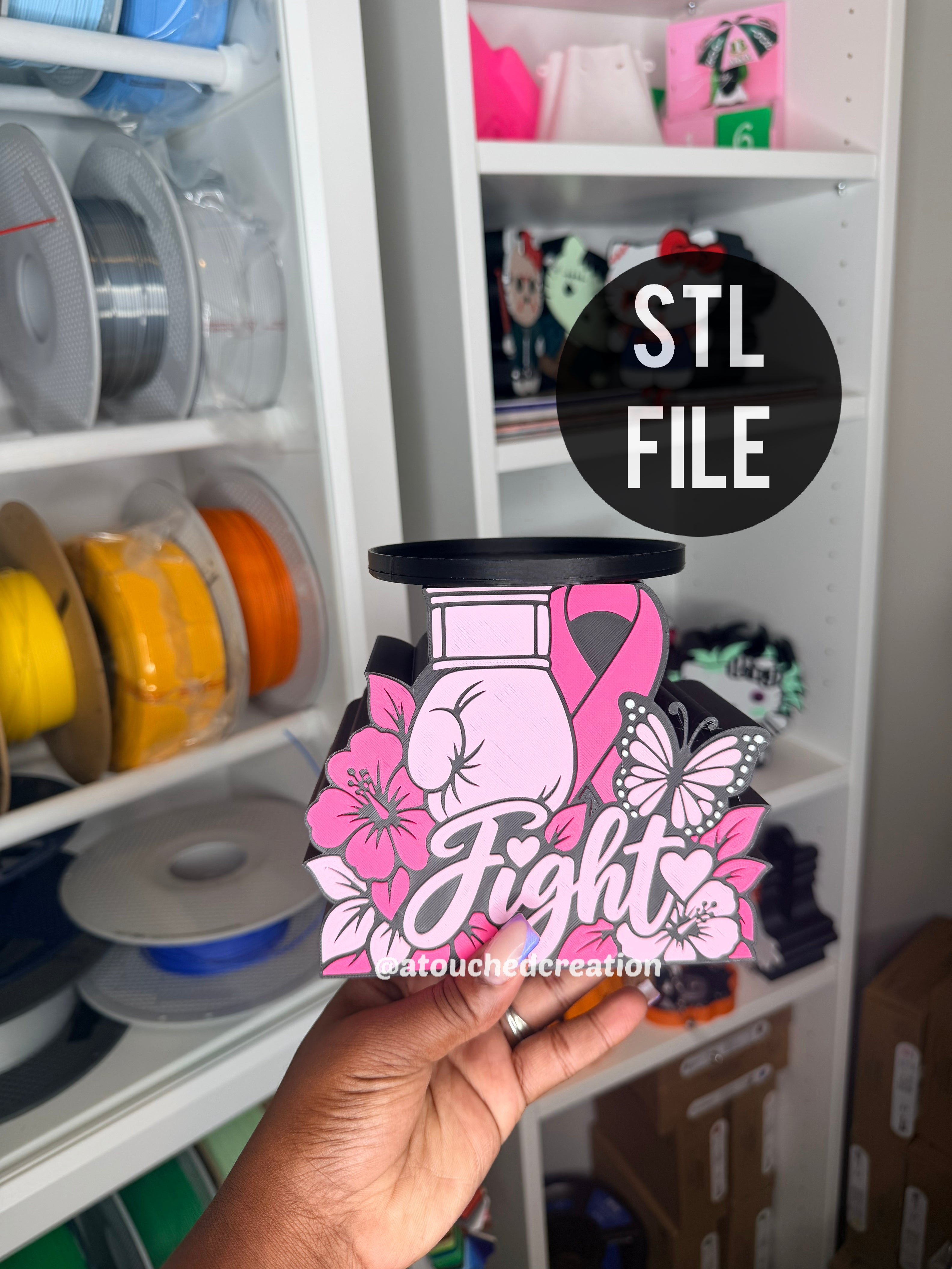 Breast Cancer Awareness Candle 3D | STL File