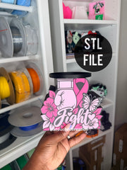 Breast Cancer Awareness Candle 3D | STL File