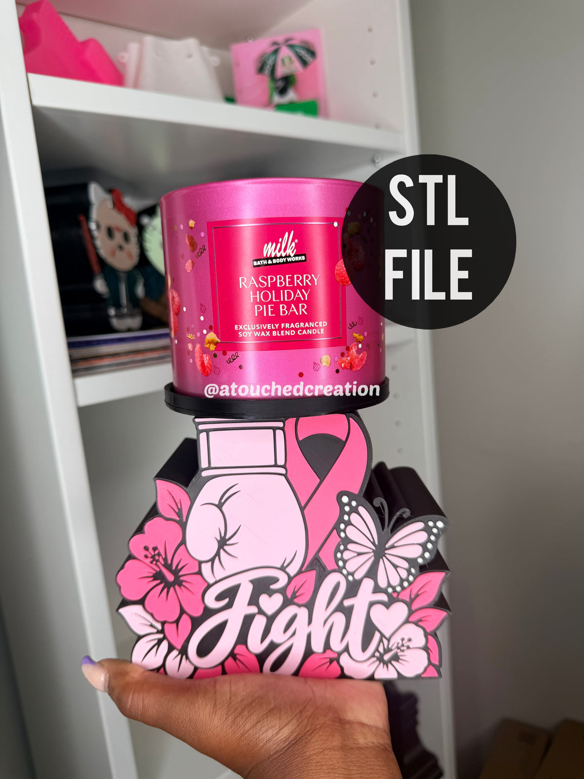 Breast Cancer Awareness Candle 3D | STL File