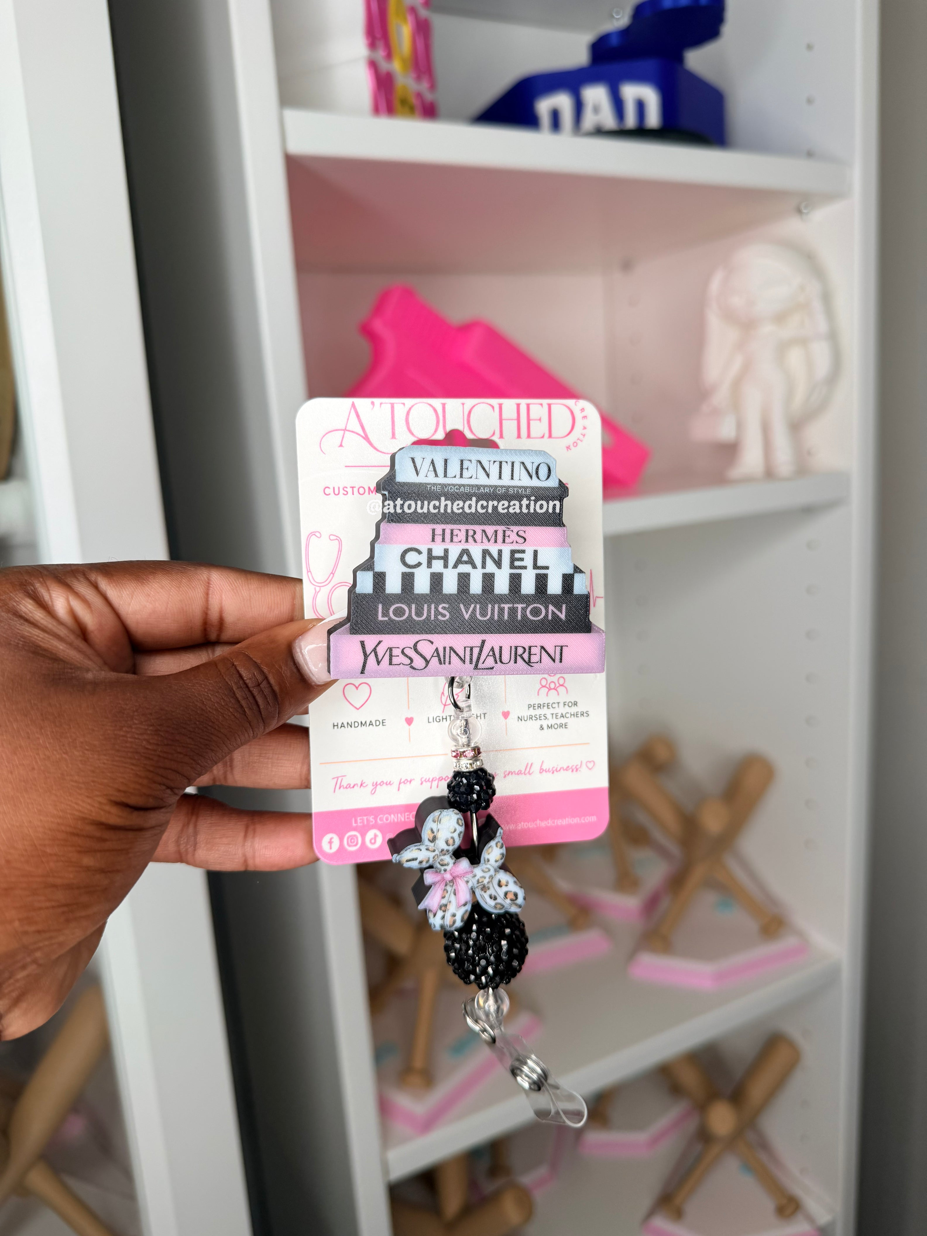 Designer Books Badge Reel