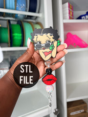 Betty B Badge Reel 3MF File