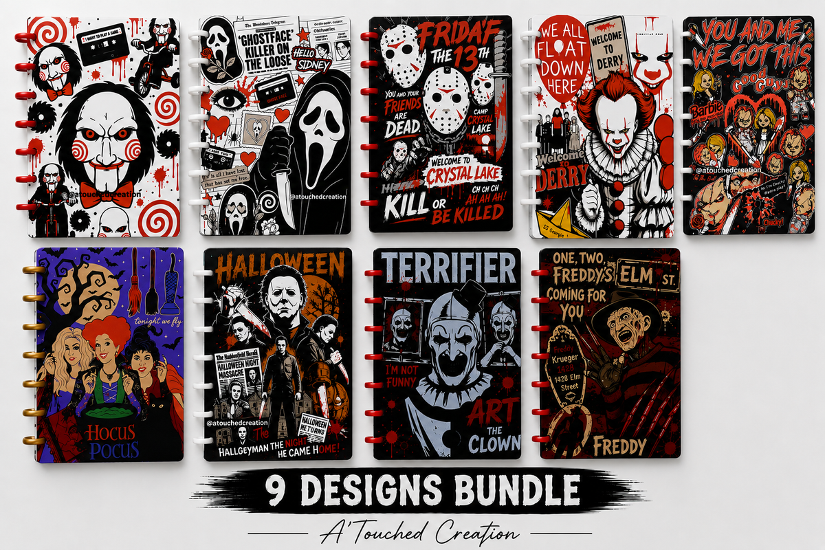 All 9 Halloween Notebook Bundle 3MF Files