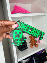 Mine Game Emergency Contact Keychain