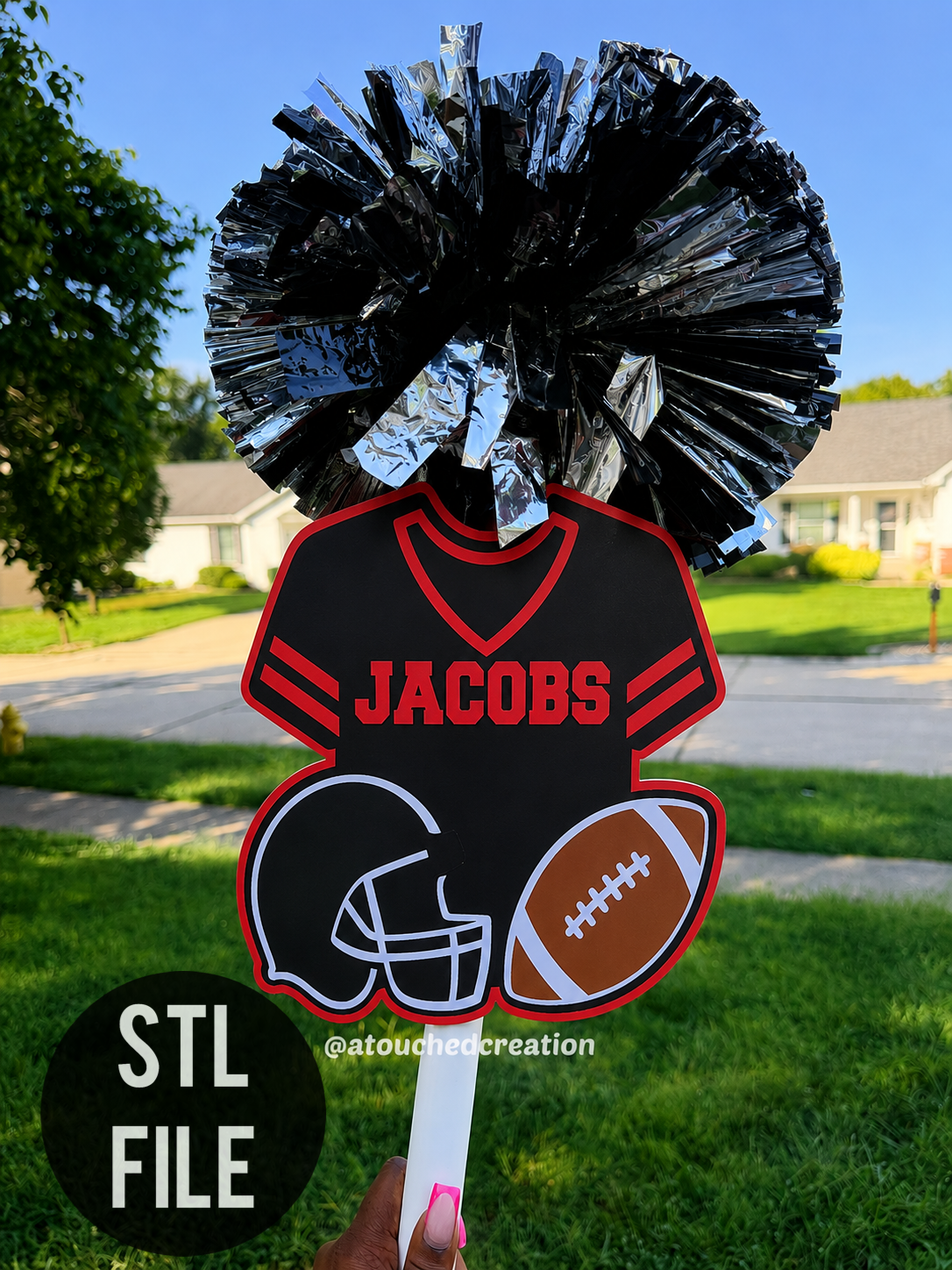 Football Caddy + BONUS CHEER STICK Digital 3D File