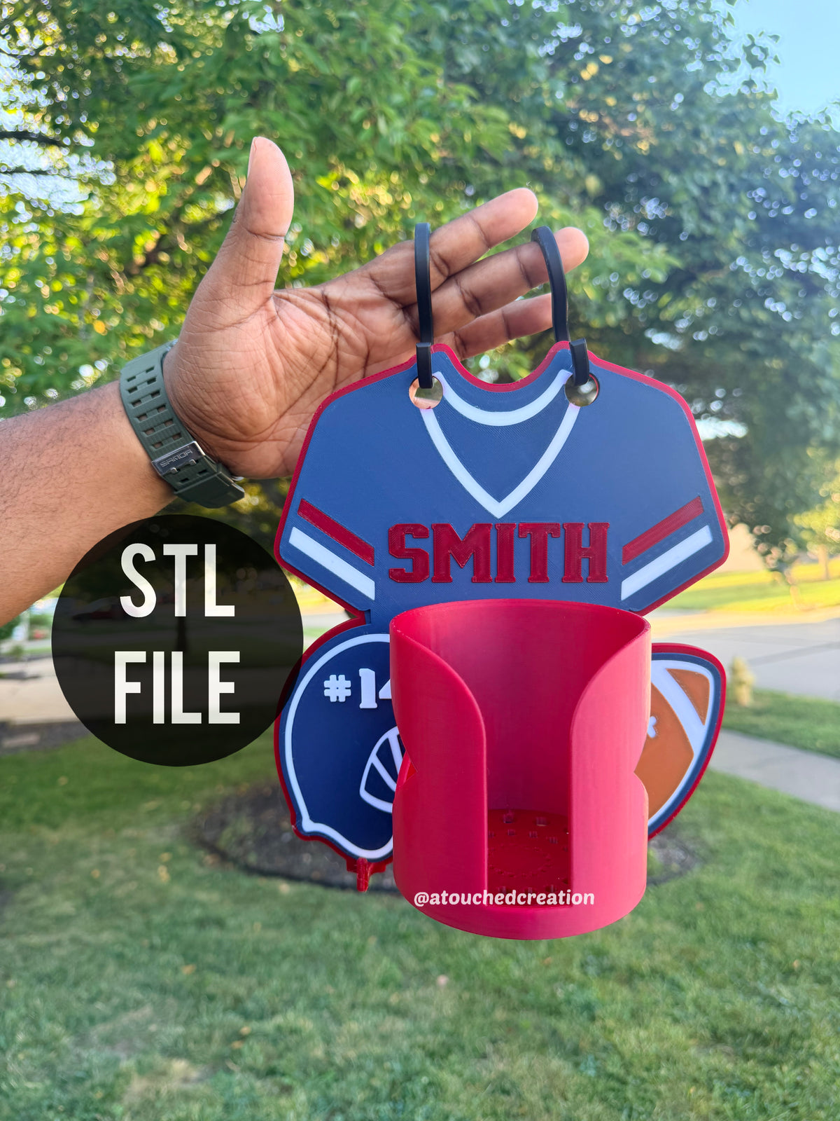 Football Caddy + BONUS CHEER STICK Digital 3D File
