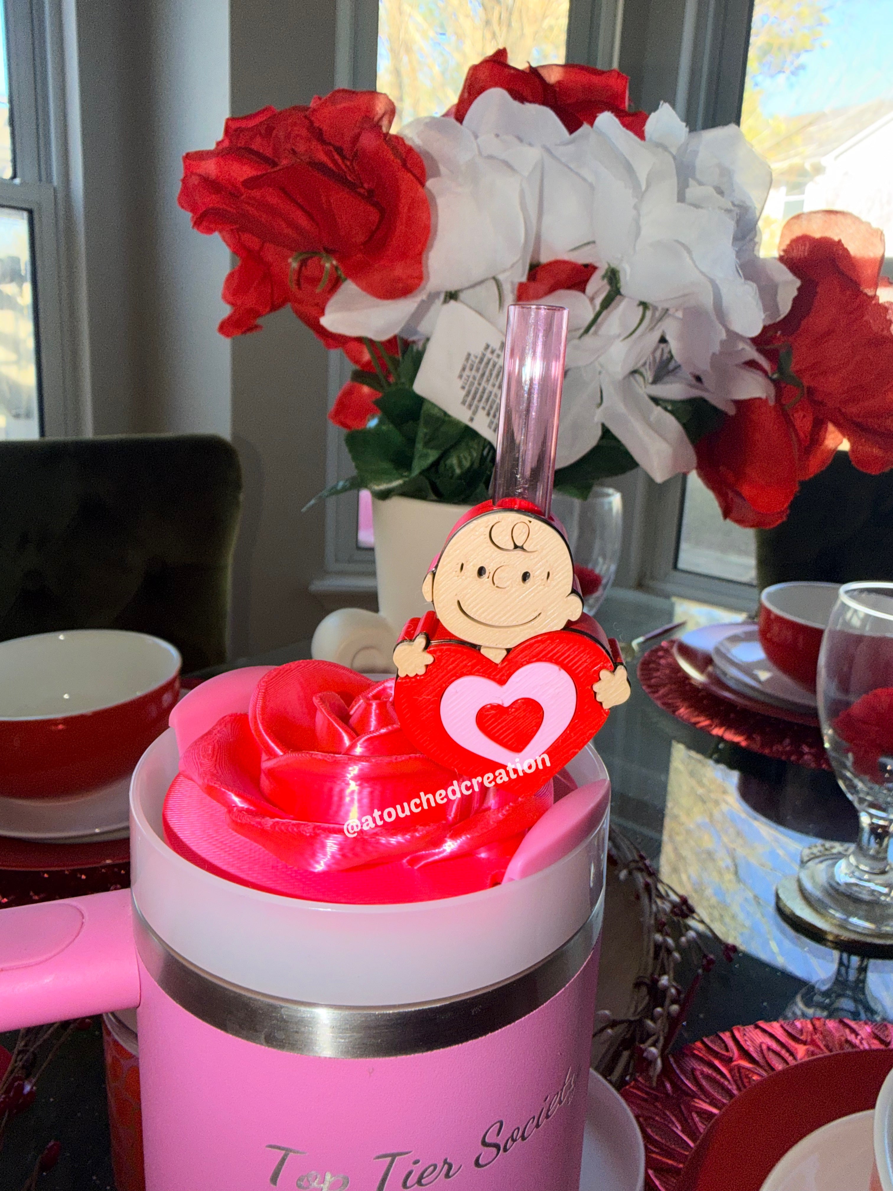 Valentines Day Straw Toppers