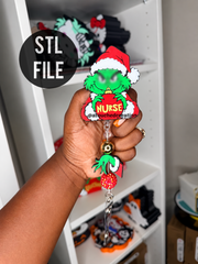 GREEN MONSTER CHRISTMAS BADGE REEL 3MF | STL FILE