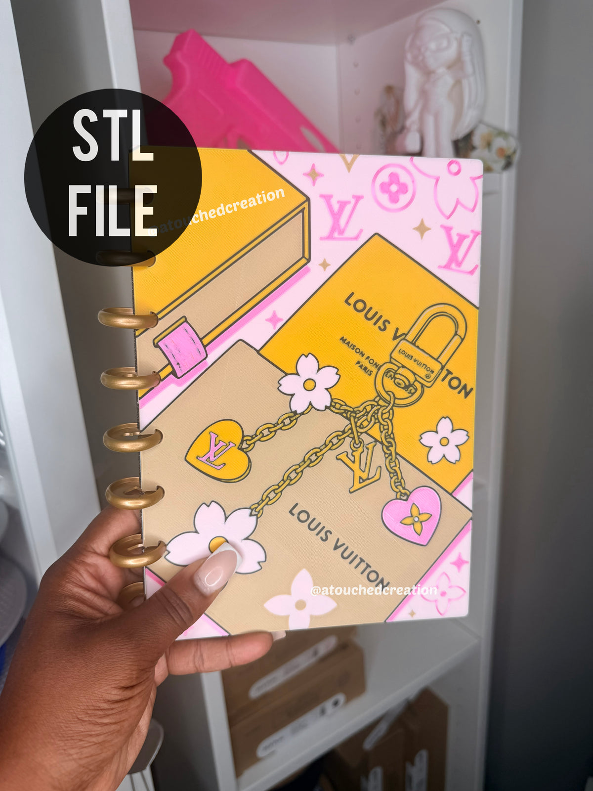 LV Charm notebook 3MF File