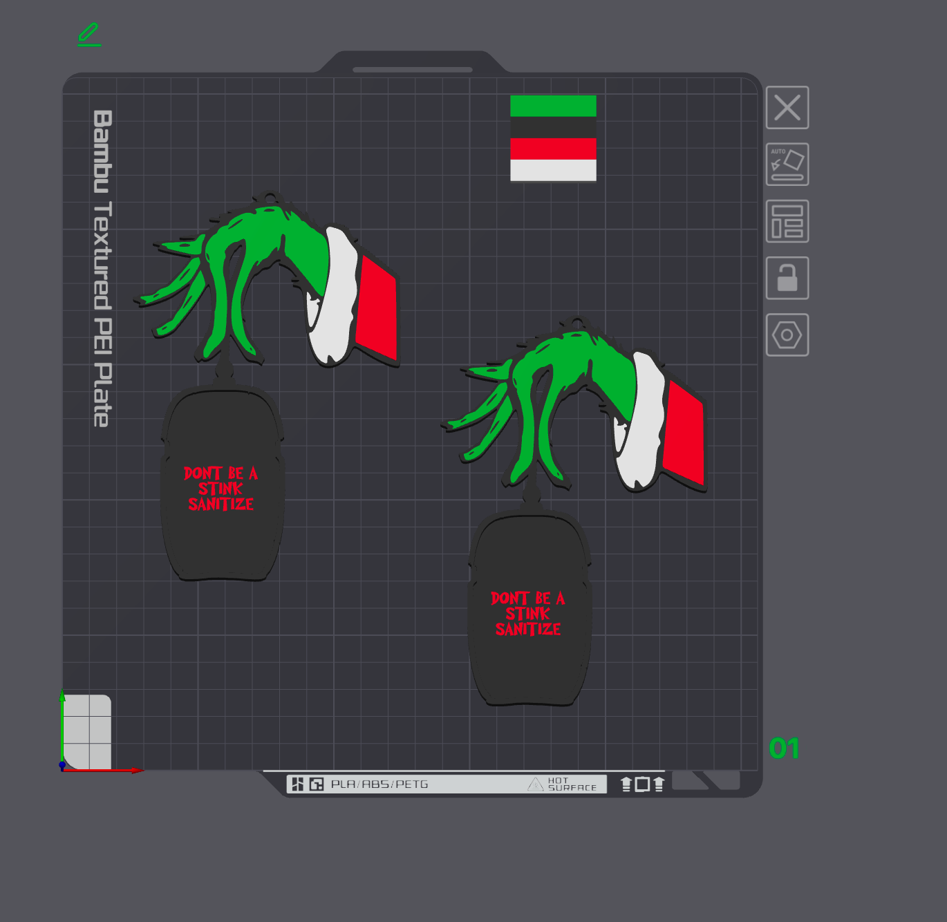 Grinchy Sanitizer Ornament STL | 3MF (Copy)